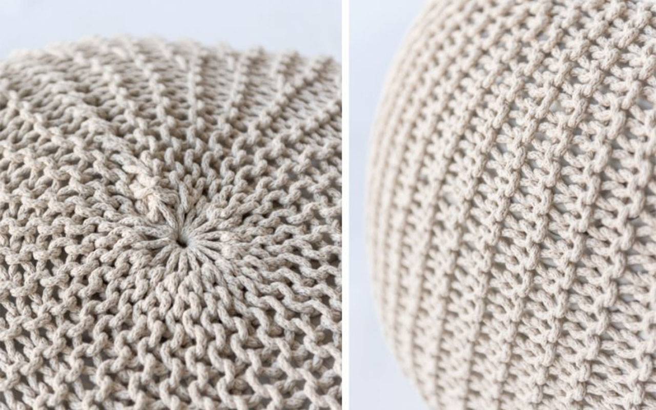 papazois.gr | HotelDeco | KNIT OVAL POUF-TZ |  | 1272-1017