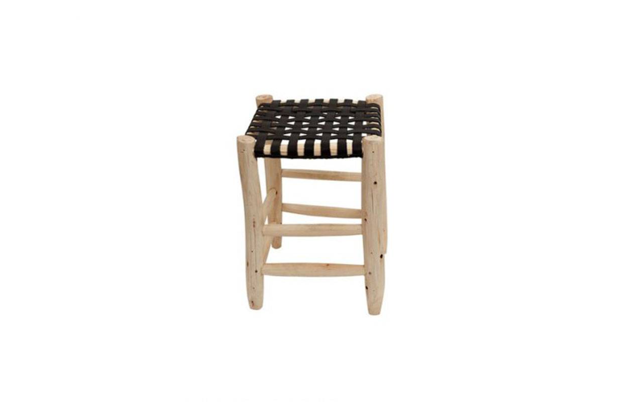 papazois.gr | HotelDeco | STOOL WITH BLACK LEATHER SEATING-HH |  | 1272-1037