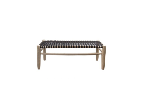 papazois.gr | HotelDeco | BENCH WITH BLACK LEATHER SEATING-HH |  | fcb50dd07d83
