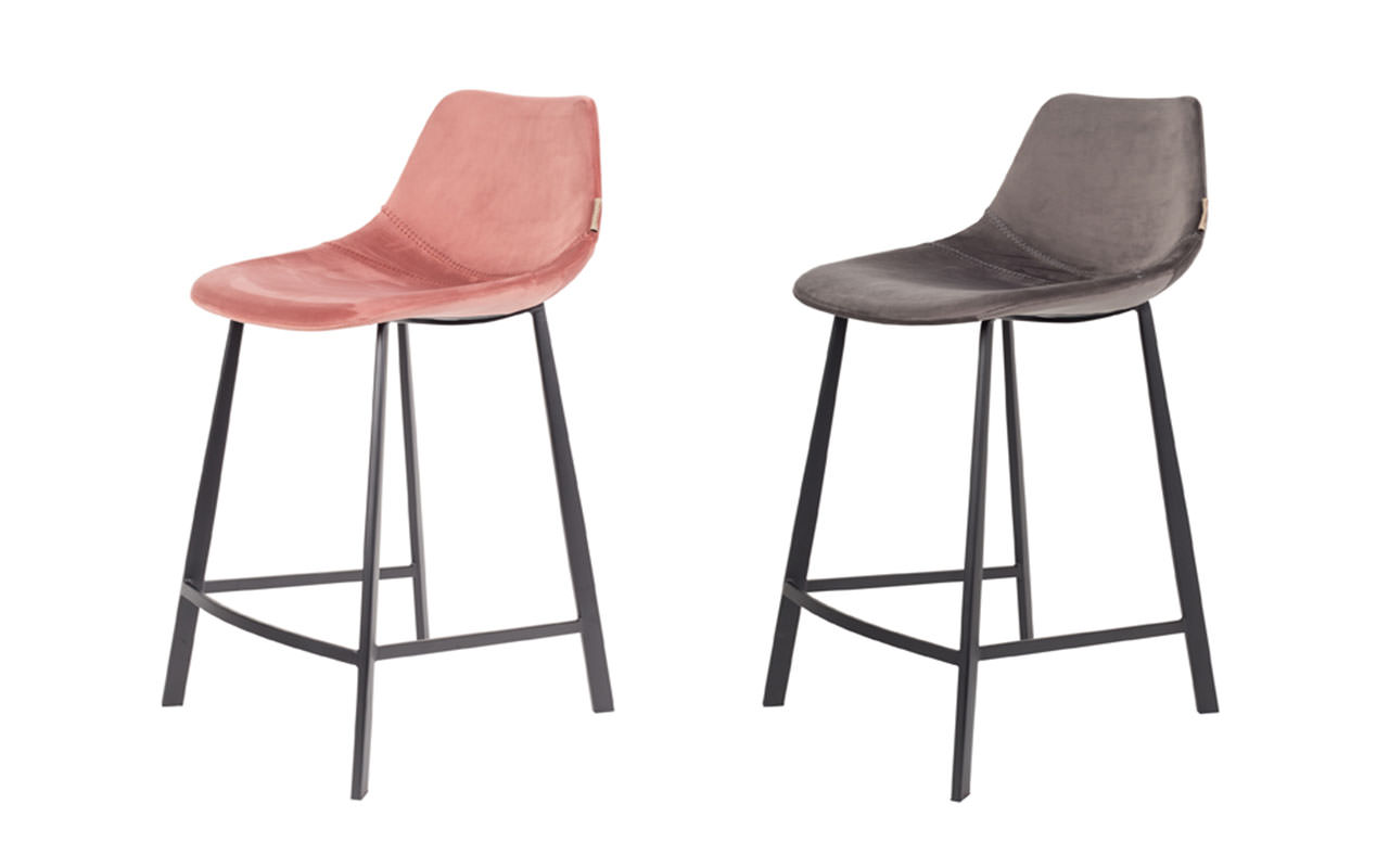 papazois.gr | HotelDeco | FRANKY VELVET COUNTER STOOL-DB |  | 1272-345