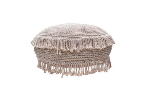 papazois.gr | HotelDeco | POUF WITH FRINGE-TB |  | 1272-873